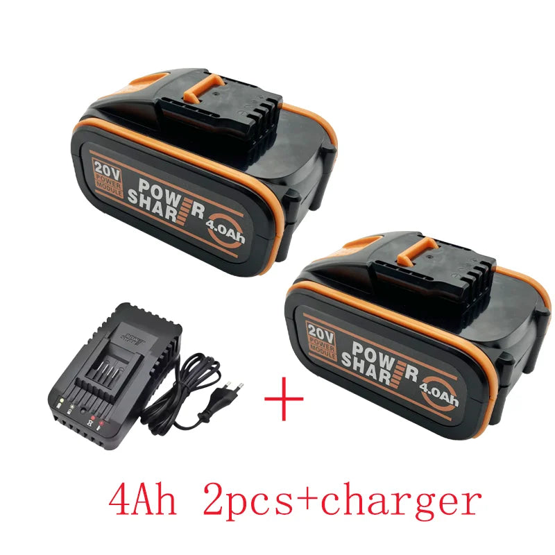 20V Replacement Battery for WORX WA3551 WA3553 WA3570, Power Share Compatible, 4.0Ah / 6.0Ah for Electric Power & Garden Tools