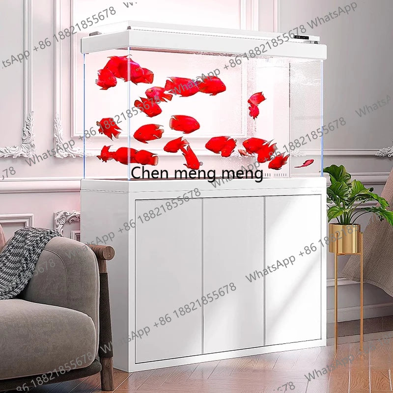 Fish Farm Shrimp Aquarium Indoors Simplicity Decoration Luxury Aquarium Accent Glass Ecology Home Furniture El Acuario