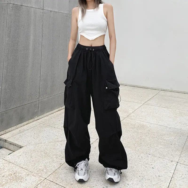 Ins Viral Korean Silky Palazzo Trousers, Spring Autumn Wrinkle Free All-Match Daily Office Casual Pants