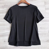 25MM Heavy plain crepe satin silk short-sleeved T-shirt 2021 summer new small loose 4XL solid color mulberry silk top shirt