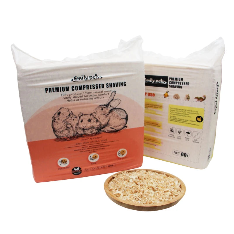 Emily Pets Sustainable Super Absorbent Small Animal Bedding Comfortable Soft Hamster Beds With Wood Sawdust
