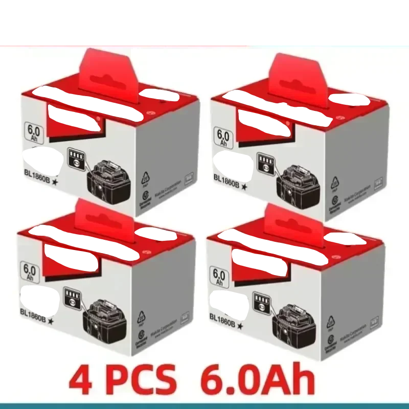 2025 for Makita BL1860 BL1850B BL1850 BL1840 BL1830 Screwdriver Battery & Charger 18v Replacement Power Tool Batteries.