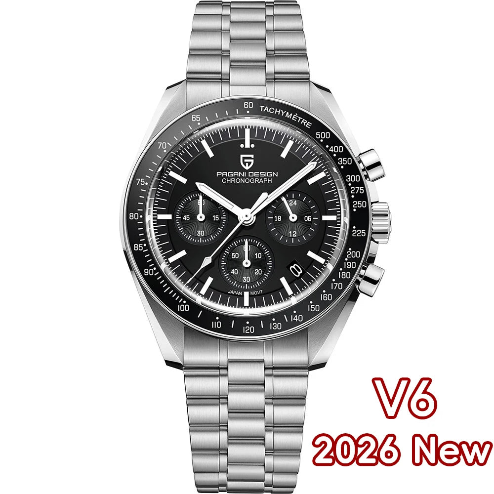 PAGANI DESIGN 2026 New Men's Watches Top Luxury Quartz Watch For Men Auto Date Speed Chronograph AR Sapphire Mirror Wrist Watch