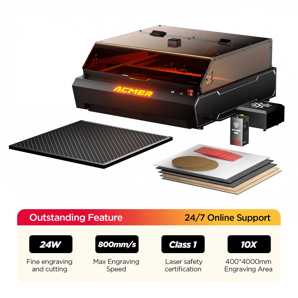 ACMER P3 Laser Cutter Engraving Machine Fully Enclosed Dual Laser CNC High Speed Engraving Cutting Machine herramientas Tools