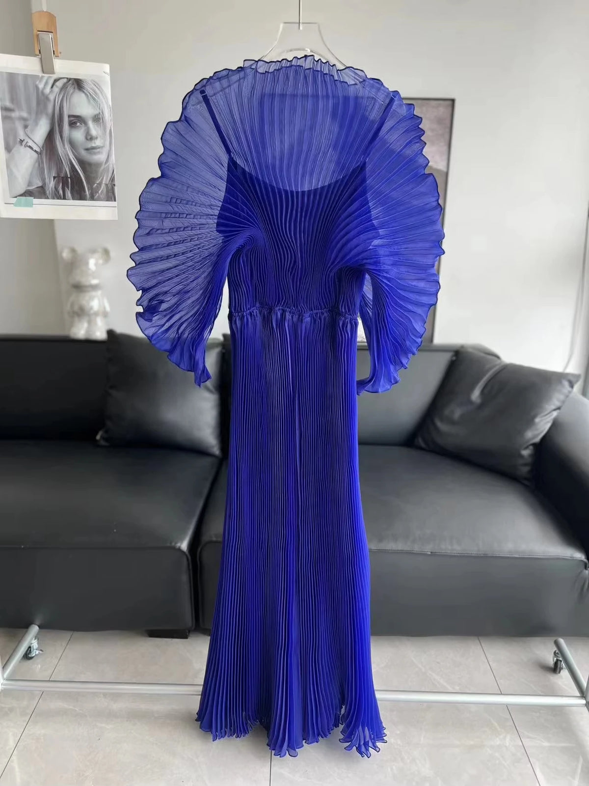 Miyake Folds 2025 Autumn New Loose Dress Hand-made Dolds Elegant Chested Evening Dress