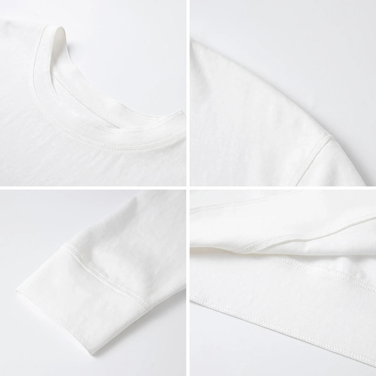 VIMLY Women's Cotton White Tees 2026 Spring Round Neck Pullover Long Sleeve T-shirt Casual Loose Tops for Woman Clothes A0712