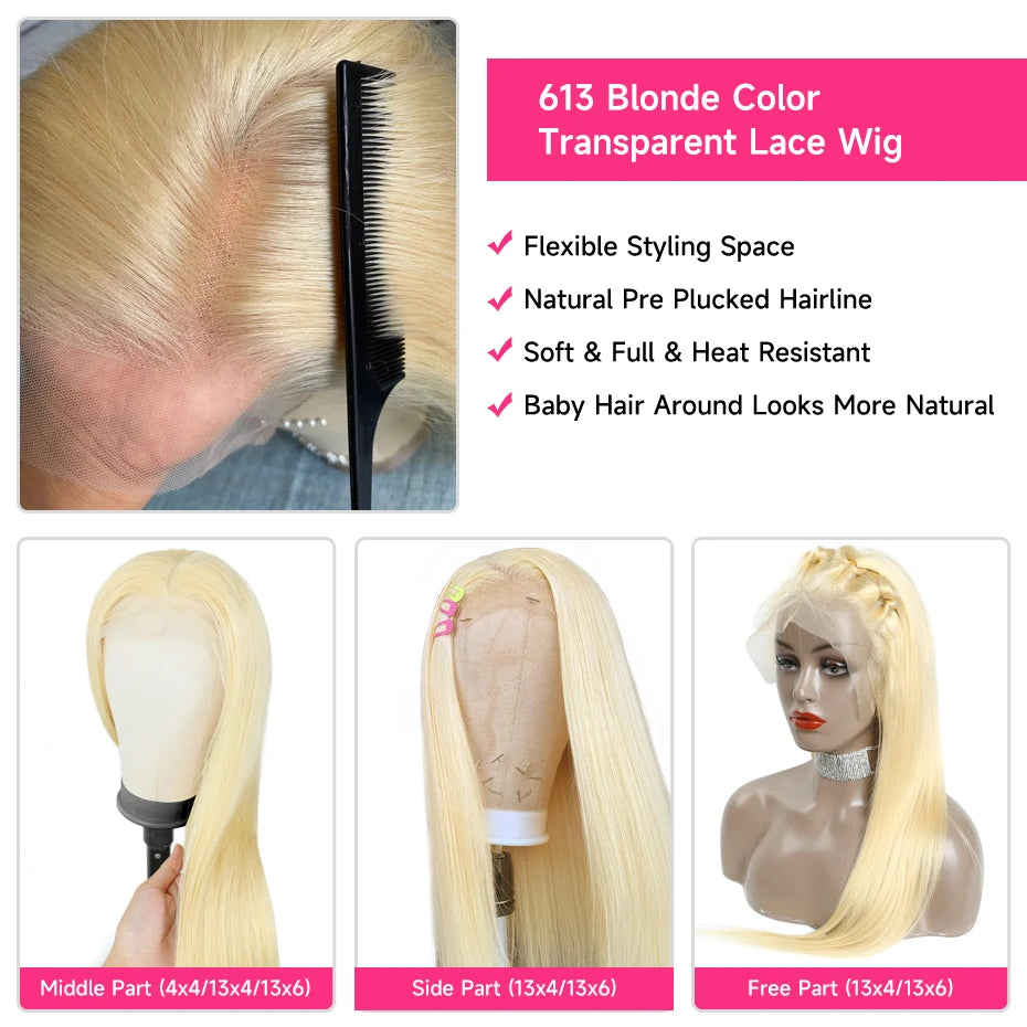 38 Inches 220 Density 360 Lace Frontal Wigs Straight Lace Frontal Wig