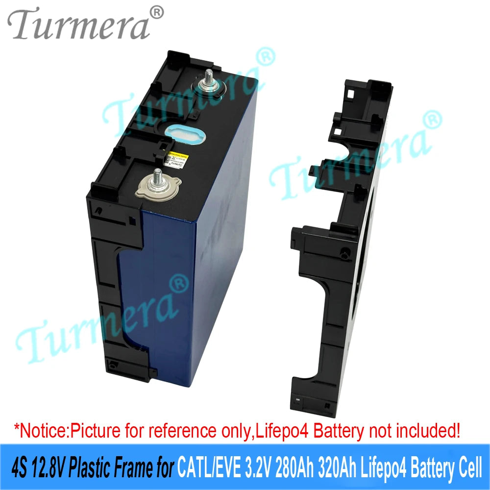Turmera 12V 24V Battery Frame Flame-Retardant ABS PC Plastic Holder with Latches for CATL EVE 280Ah 320Ah 105Ah Lifepo4 Cell Use