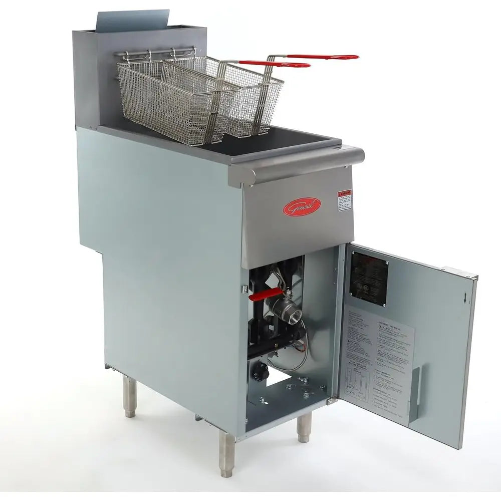 Stainless Steel Commercial Deep Fryer, 50 lbs Capacity, 120,000 BTU