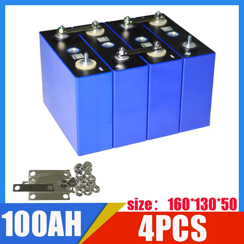 1-32pcs New Lifepo4 Battery Grade A 3.2V 100Ah 105Ah 12V 24V 48V 4000 Cycles Solar Lithium Iron Phosphate Rechargeable Battery