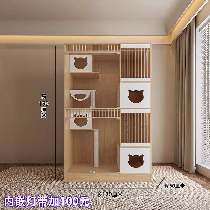 Cat villa solid wood pet store display cabinet house luxury foster breeding cat delivery room cattery custom