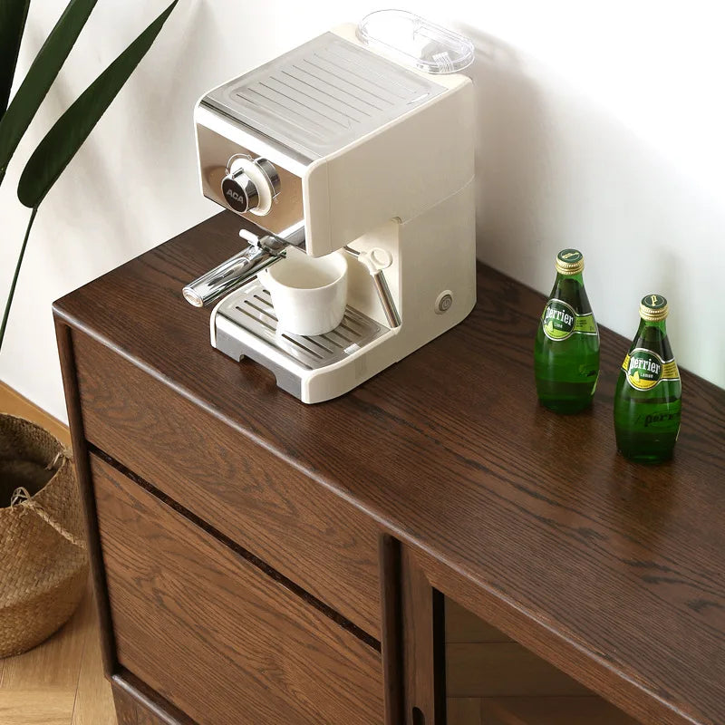 Modern Minimalist Walnut Sideboard Dining Room Wall-Mounted Storage Cabinet Solid Wood Entryway Decor Home Furniture - FYSD
