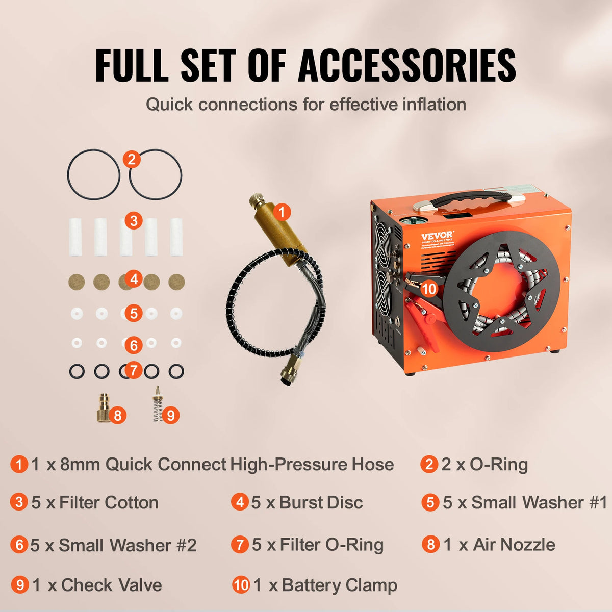 SucceBuy PCP Air Compressor 4500PSI/30Mpa Portable PCP Pump Compressor Water-Free Air Rifle Paintball Scuba Tank Compressor