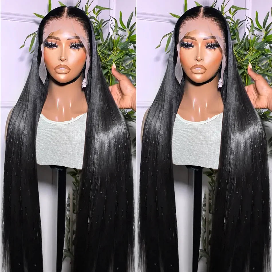 13x6 HD Lace Frontal Wig 100% Raw Human Hair Straight Lace Front Wig 30 36 Inch Long Human Hair Wigs Full 250% 300% Lace Wigs
