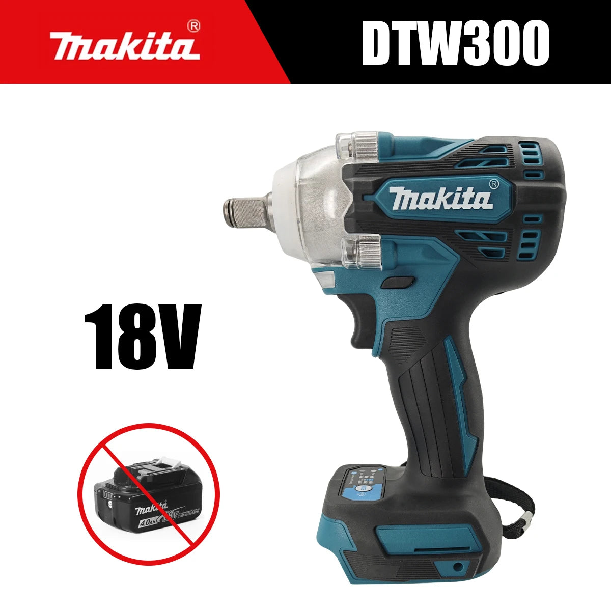 Makita DTW300 18V Brushless Cordless Wrench High Torque Auto Repair Tool Set Lithium-ion Power Wind Cannon for Tire Removal