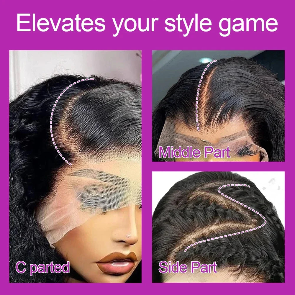 Short Bob Wigs Water Curly 13x4 13x6 Deep Wave HD Lace Frontal Wig For