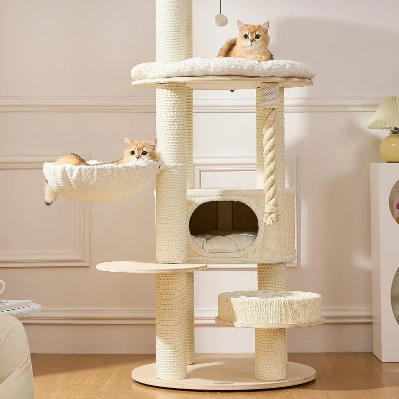 Modern Minimalist Solid Wood Cat Climbing Frame Nordic Creative Pet Toy Cat Nest Furniture & Scratchers Tapis Griffoir Chat FYCT