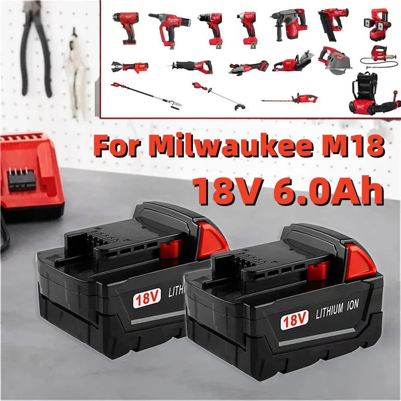 for Milwaukee M18 18V cordless tool battery for M18B5 XC lithium-ion batteries 48-11-1815 2604-20 48-11-1850 48-11-1860 etc.
