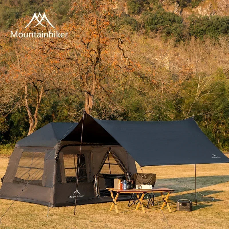 Mountainhiker 2-5 Person Inflatable Camping Tent Quick Open Waterproof Beach Tent Family Picnic Sunhade Anti-UV Outdoor Awning
