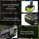 For RYOBI high-performance lithium battery 18V no memory effect, low self discharge, suitable for all tools P108,P109