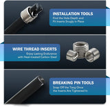 Thread Repair Kit SAE and Metric Helicoil Repair Kit with HSS Drill Bits Inserts Taps Break Off Tools Rethreading Tools in 1/4"