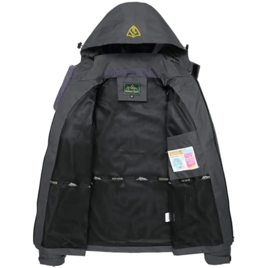 Mens Windproof Jacket Waterproof Lightweight Mountain Sport Jacket for Men Hooded Windbreaker Raincoat