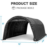 12 X 24 Ft Heavy-duty Carport, Portable Garage with Reinforced All-steel Frame and Domed Roof, Outdoor Waterproof Storage Shed