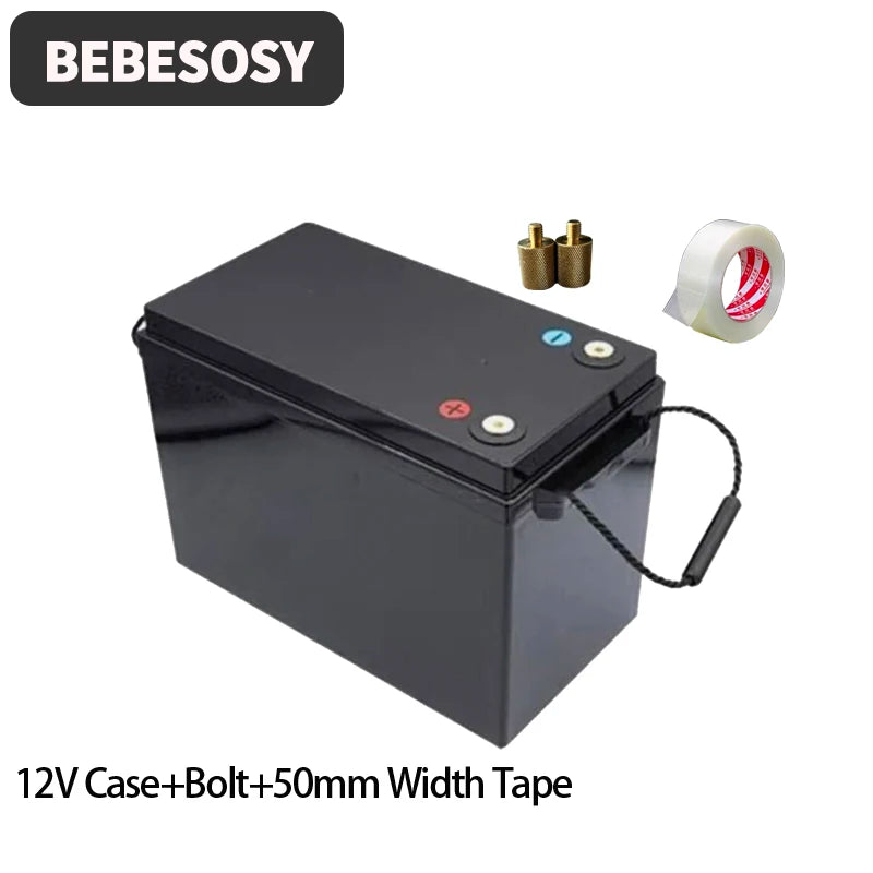 Case 12V 280AH DIY Battery Case Portable Battery Box 230AH 4S Optional 200A BMS 2A Active Balance TFT LCD Tape Bolt For RV