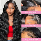 30 40 Inch 13x6 Body Wave Hd Human Hair Lace Frontal Wig 13x4 Body Wave Human Hair Wigs For Black Women Nature Black Brazilian