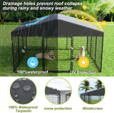 Gotland Dog Kennel Outdoor 10 x10 x6 FT, Dog Cage Outdoor for Medium/Large Dogs with Waterproof Roof Double Secure Locks Ground