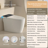 Smart Toilet with Built-in Bidet, AUTO Open/Close, Warm Water Sprayer, AUTO Dual Flush, Heated Bidet Toilet Seat for Bathrooms