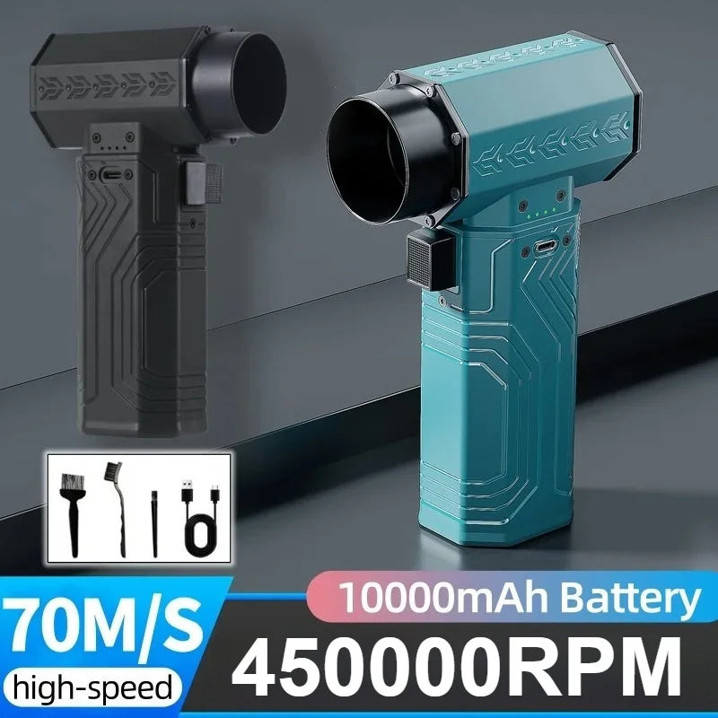 450000RPM Air Blower Powerful  Mini Turbo Fan Jet 10000mAh 600g Thrust 70m/s Wind Brushless Duster leaf Removal Dryer keyboard