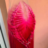 13x6 Purple Lace Front Human Hair Wig Brazilian 613 Blonde Pink Grey