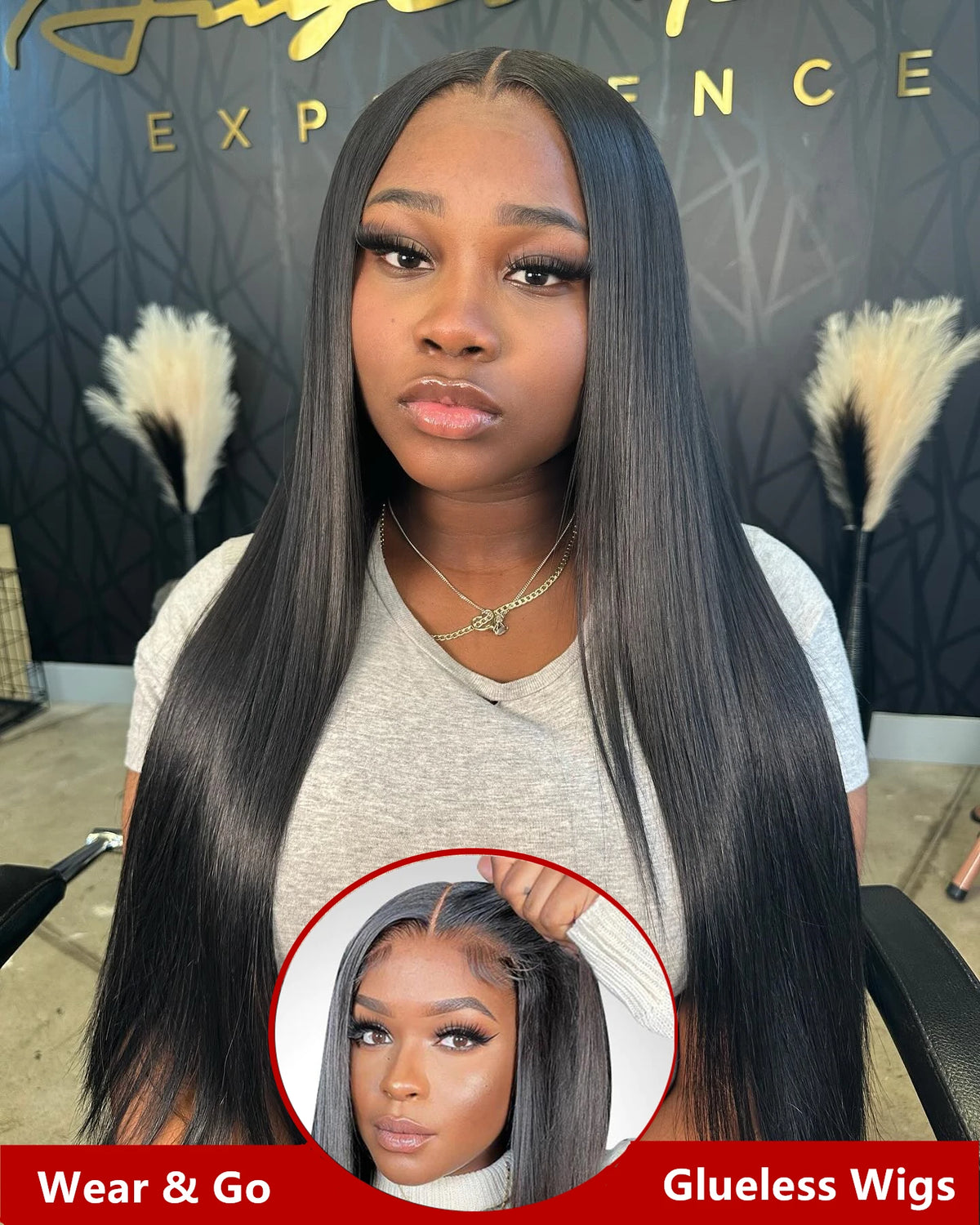 30 40 Inch 13x4 13x6 HD Transparent Bone Straight Lace Front Wigs 4x4