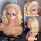 613 Blonde Lace Front Wig Human Hair Body Wave 13X6 Hd Lace Frontal Wig Short Bob Lace Front Human Hair Wig Hd Lace Wig 16 Inch