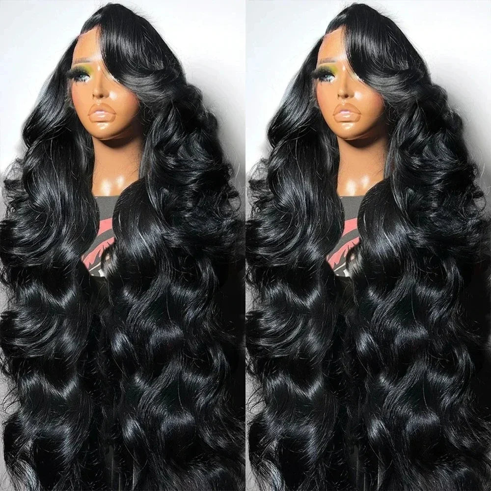 Body Wave 13x4 HD Lace Frontal Wigs Human Hair Brazilian 46 Inch Natural Black Wig Lace Front Human Hair Wigs For Women