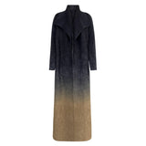 Miyake Pleated Turndown Collar Double Breasted Button Long Sleeve Cardigan Dress Women 2025 New Abaya Original Designer Clothes
