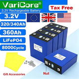 Grade A 3.2V 360AH 340Ah Battery LiFePO4 Lithium Iron Phospha for 12V 24V 4S E-scooter RV Solar Energy Storage System Duty-free