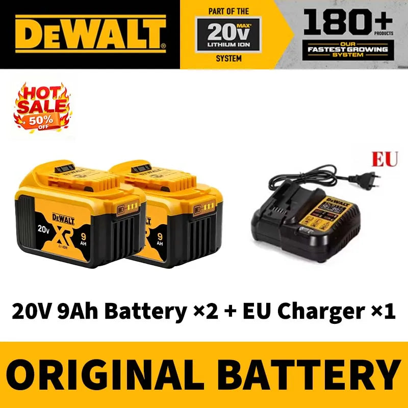 DEWALT 100% Original 20V 5AH Power Tool Battery 60V 9AH Flexvolt Battery Charger Combo DCB206 DCB205 DCB202 DCB609 DCB200 DCB184