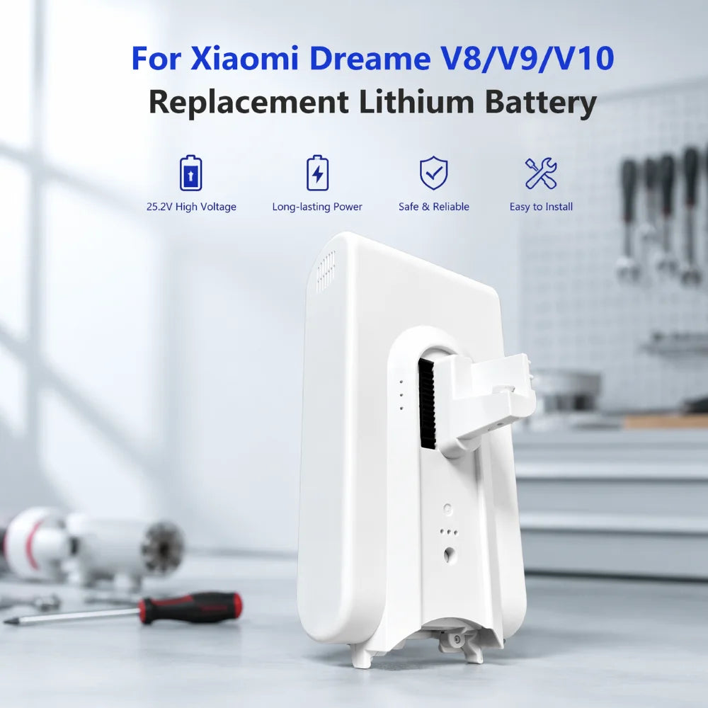 2026For Xiaomi Dreame V8 V9 V10 Lithium Battery 6000-12000mAh 25.2V Replacement