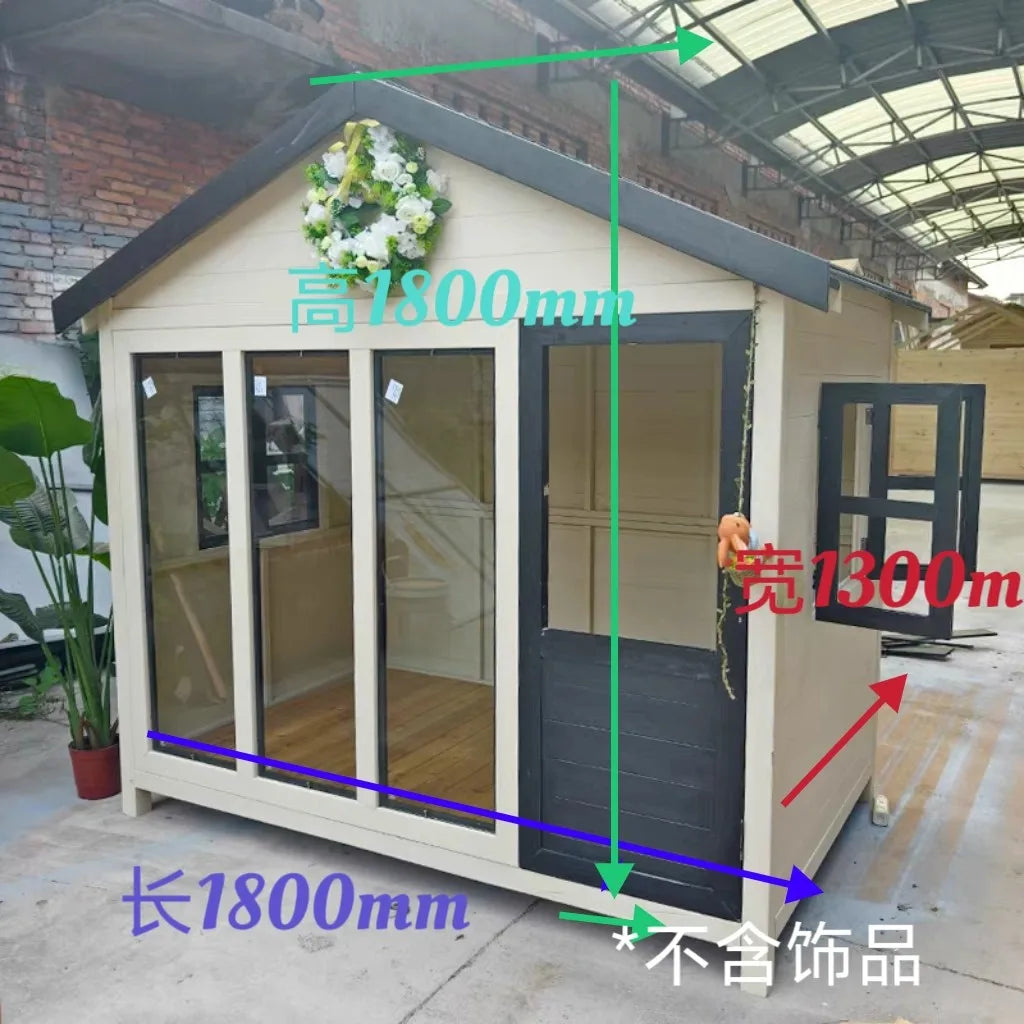 TT Outdoor courtyard cat house kennel pet large dog house cat villa outdoor rain and sun protection solid wood cat house