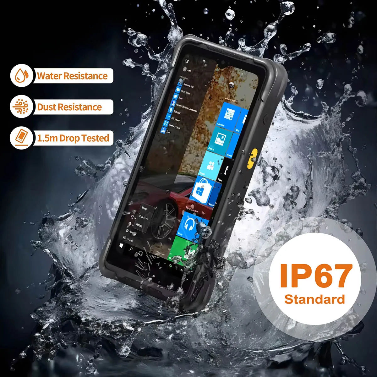 RUGLINE All In One Windows PDA 6.5 Inch Touch Screen Bluetooth Wifi 4G Barcode Scanner Intel N5100 IP67 Waterproof Rugged Tablet