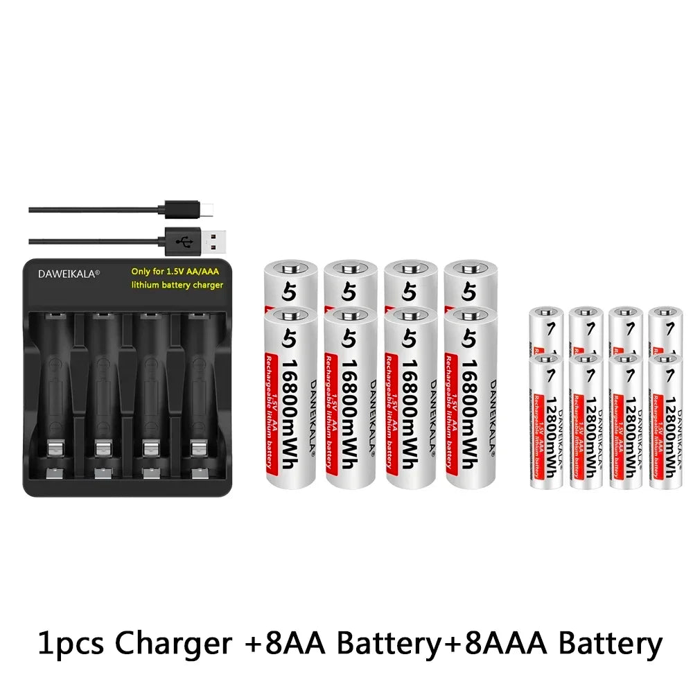 AA AAA rechargeable battery 1.5V lithium battery long life for Mouse Flashlight Fan Game Machine electric toy