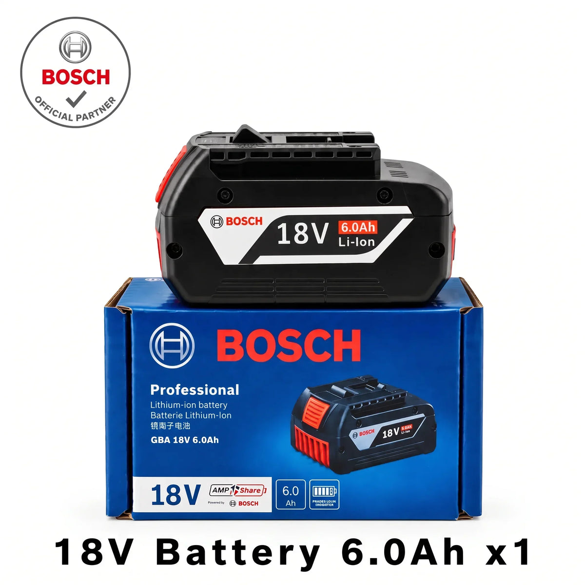 Genuine Bosch 18V 6.0Ah Battery BAT609 BAT609G Original Lithium-Ion Rechargeable Power Tool Battery