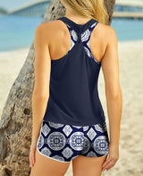 Melphieer Womens Sporty 3 Piece Tankini Swimsuits with Shorts Swim Tank Tops with Sports Bra and Boyshorts Bathing Suits XL XXL