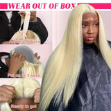 5x5 Glueless Wig Human Hair 613 Honey Blonde Colored Lace Closure Wig Bone Straight Ready to Go Wig Human Hair Ready to Wear
