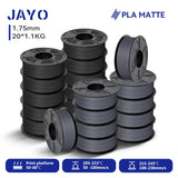 JAYO 20 Rolls 3D PLA Matte/High Speed PLA matte Printer Filament 1.75mm Neatly Wound PLA with Matte Finish Print for 3D Printer