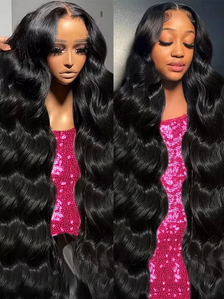 200 Density Body Wave Lace Front Wig Black 13x6 HD Wet And Wavy Lace Frontal Wig 30 40 Inch Brazilian Preplucked Human Hair Wigs