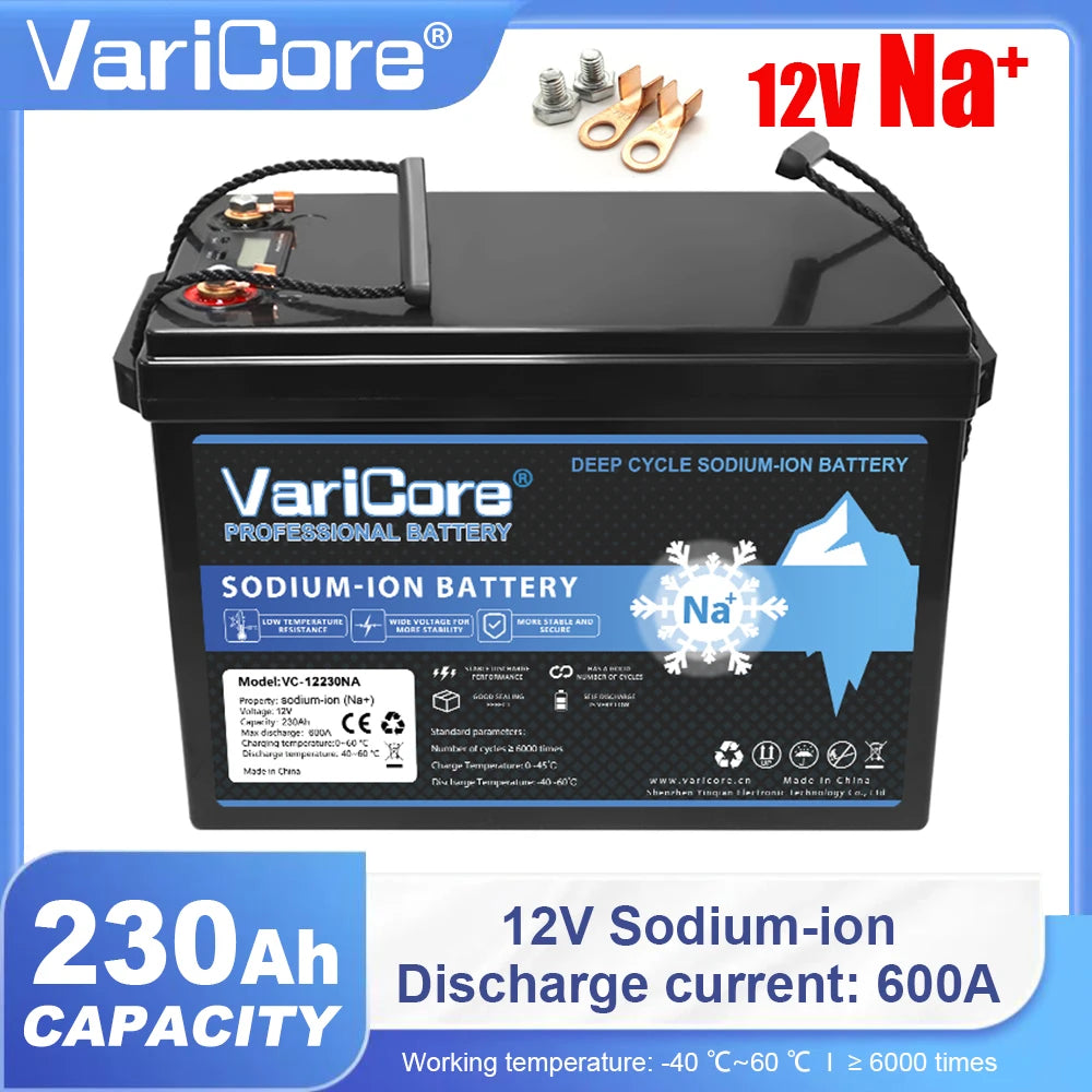 Sodium Ion Rechargeable Battery 12V/15.6V 75Ah 80Ah 230Ah Low Temperature Resistant for Electric Car Golf Cart Off Grid Solar