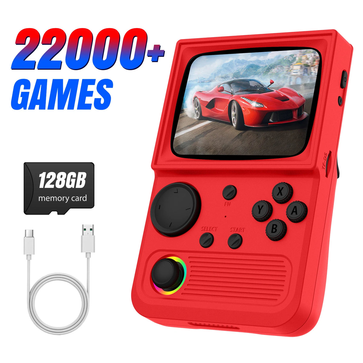 R36T Retro Handheld Game Console 22000+Game 3.5'' HD IPS Screen WI-FI Multiplayer 128G Portable Pocket Video Player Ship From US